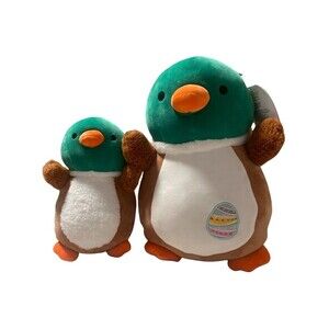 NEW Squishmallows Kellytoy Easter Squad Hugmees Avery Mallard Duck Size 14”& 10”